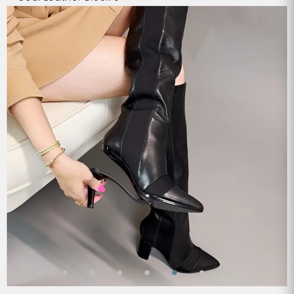 Pashion Footwear Shoes - Pashion Knee High Boot in Coal Leather